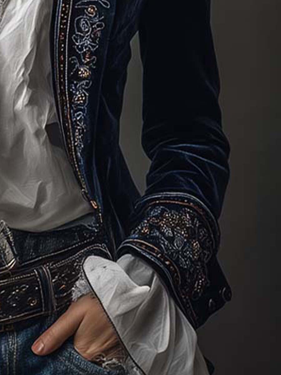 Eulalia | Elegante Chaqueta Larga Vintage con Bordados