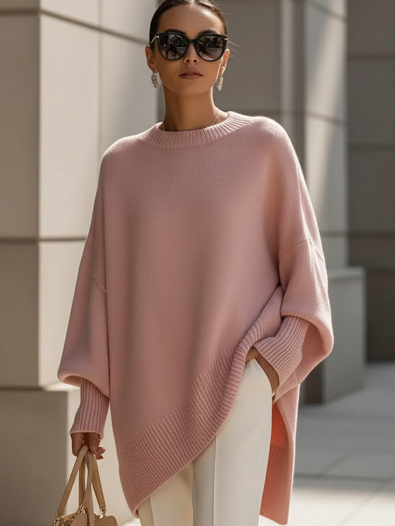 Jenara | Jersey Oversize Drapeado de Cuello Ancho