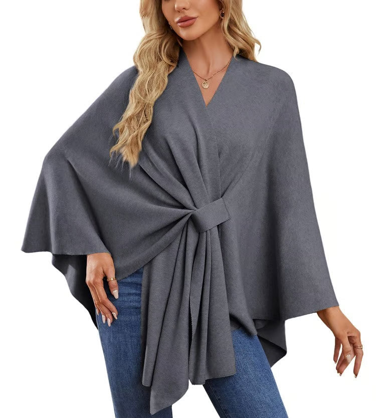Magdalena | Elegante chal tipo poncho con suave apertura frontal