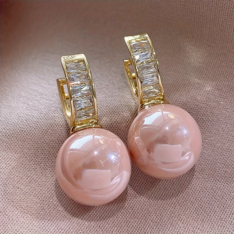 Rosalía | Pendientes con perla rosa