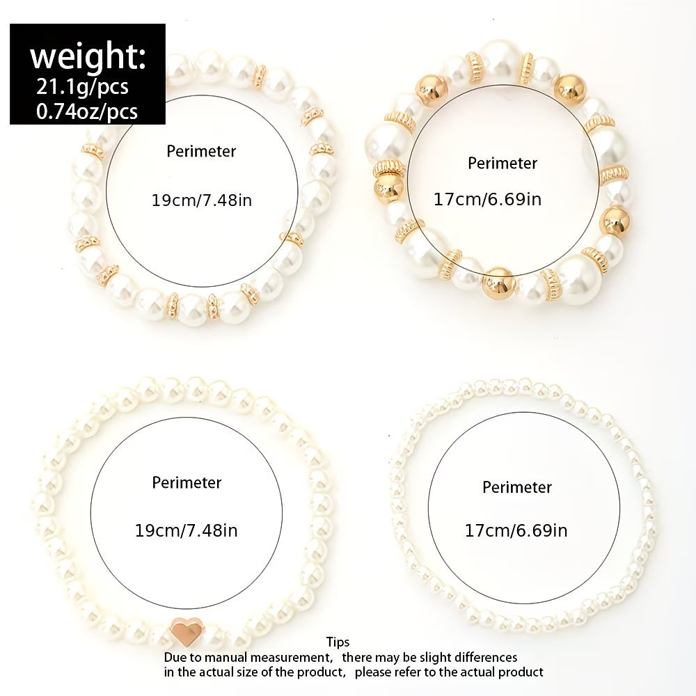 Puri | Set de 4 pulseras de perlas apilables