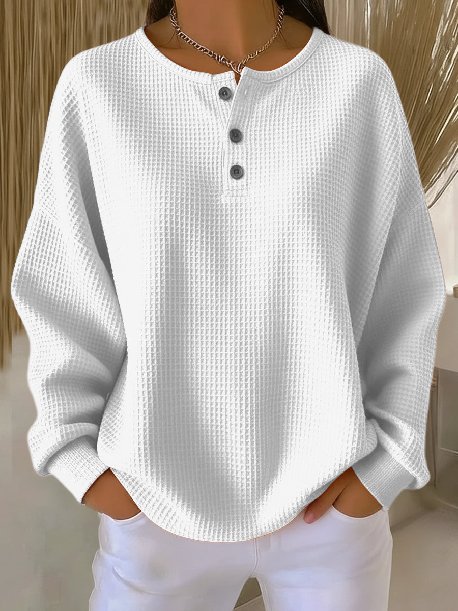 Brígida | Sudadera Acogedora de Cuello Panadero con Textura Gofre