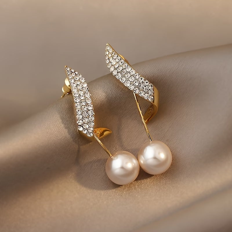 Esperanza | Pendientes de pluma con cristales y perla