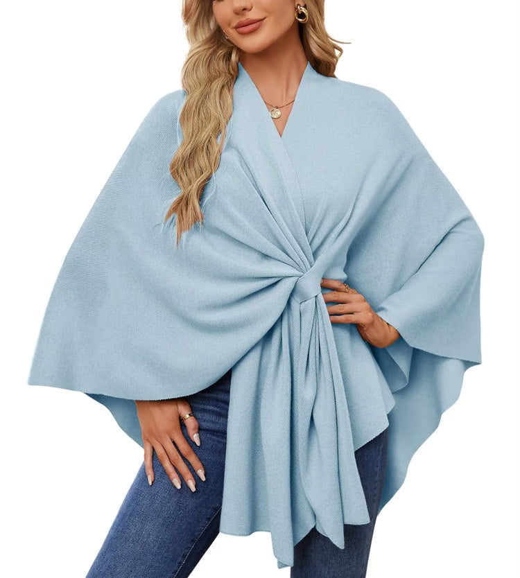Magdalena | Elegante chal tipo poncho con suave apertura frontal