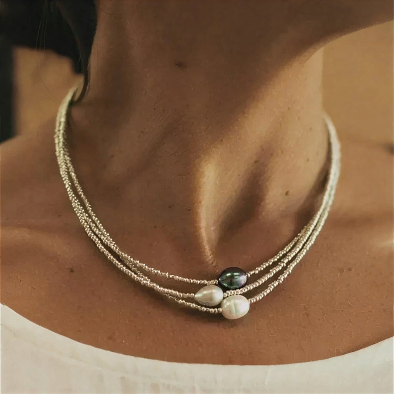 Lourdes | Collar de varias capas con perlas barrocas