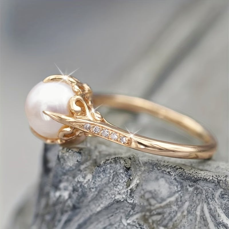 Clara | Anillo fino con perlas y cristales