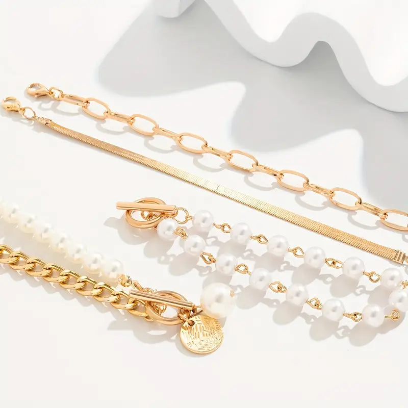 Reyes | Conjunto de pulseras de perlas en capas