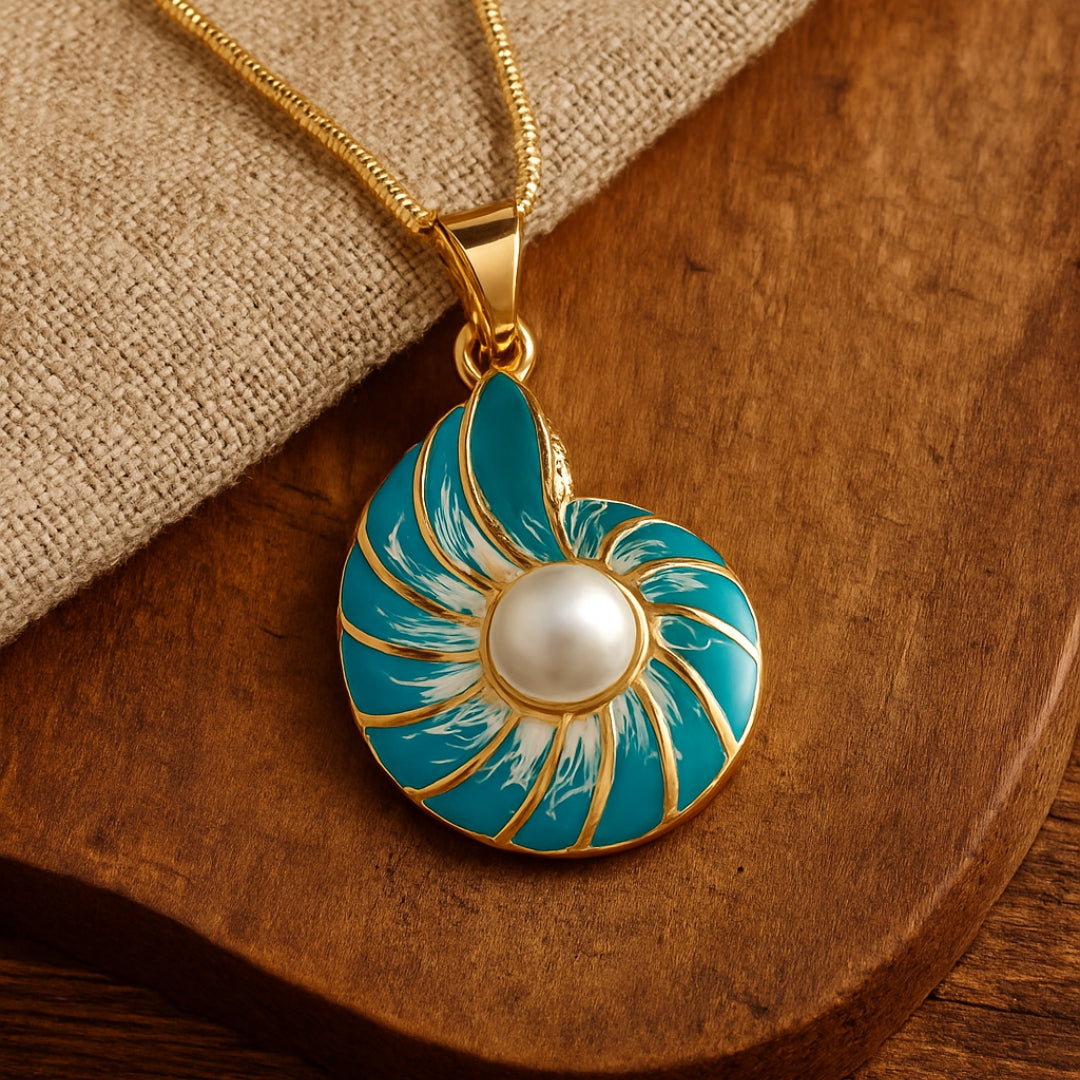 Belén | Collar con perla de concha azul