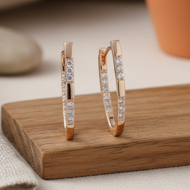 Ramona | Pendientes dorados con circonitas