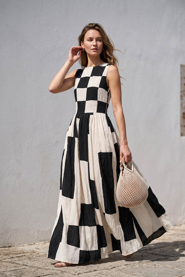 Lucía | Vestido Maxi Geométrico