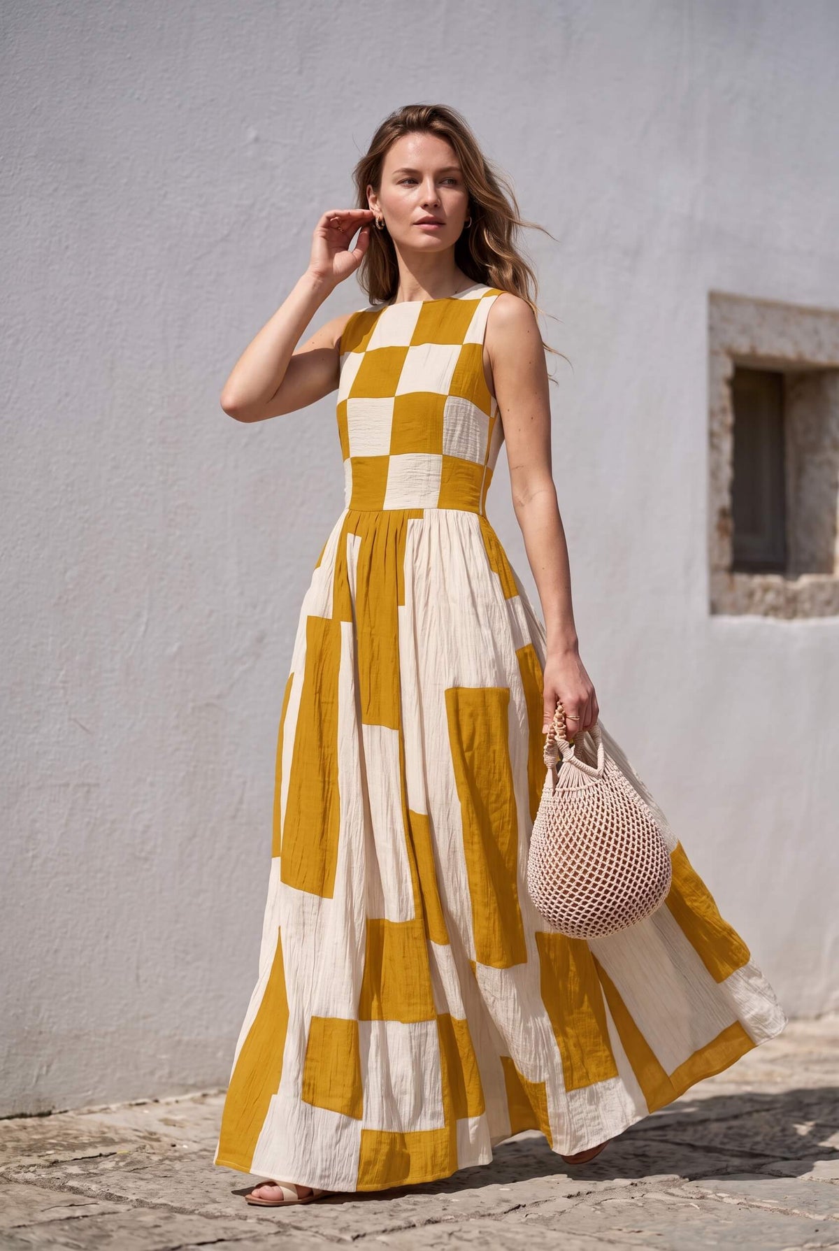 Lucía | Vestido Maxi Geométrico