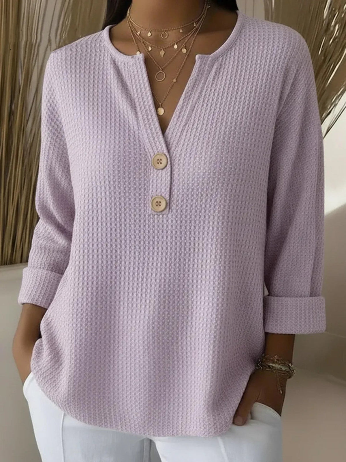 Aurelia | Top con Botones y Cuello Panadero