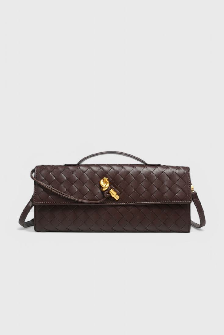 Maite | Cartera de mano con lazo dorado