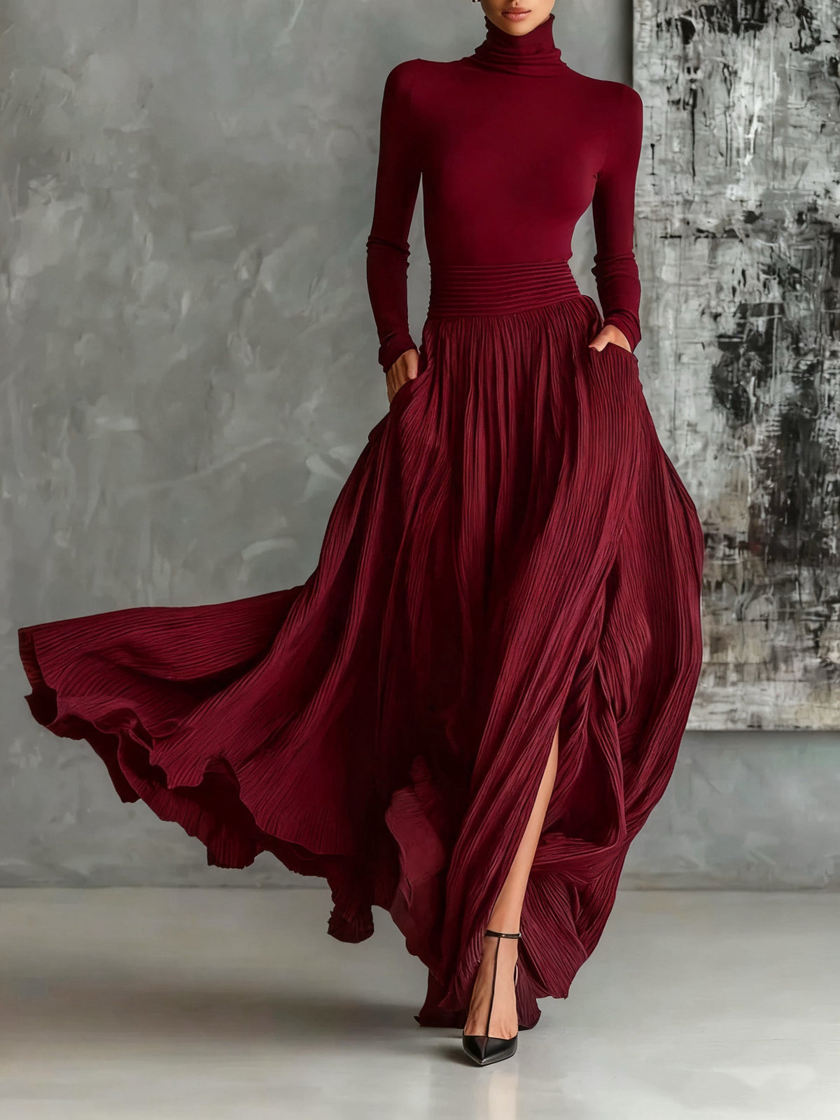Mercedes | Conjunto de top de cuello alto y falda larga