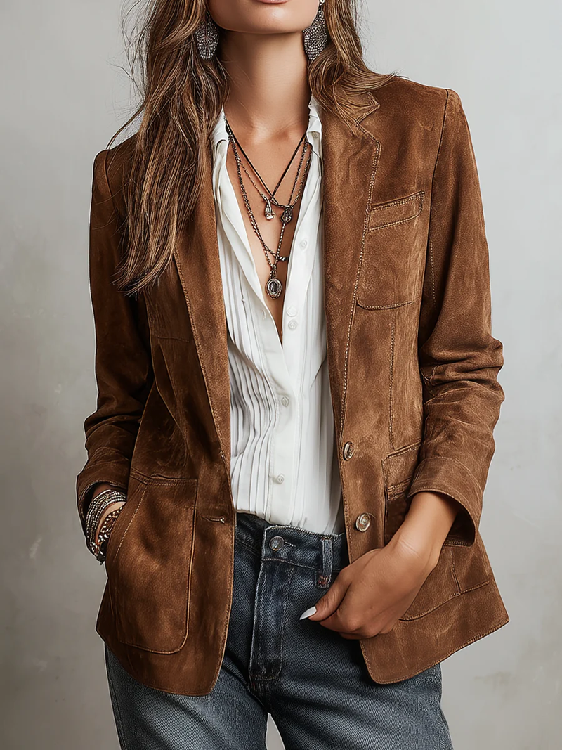 Loreto | Blazer vintage marrón elegante