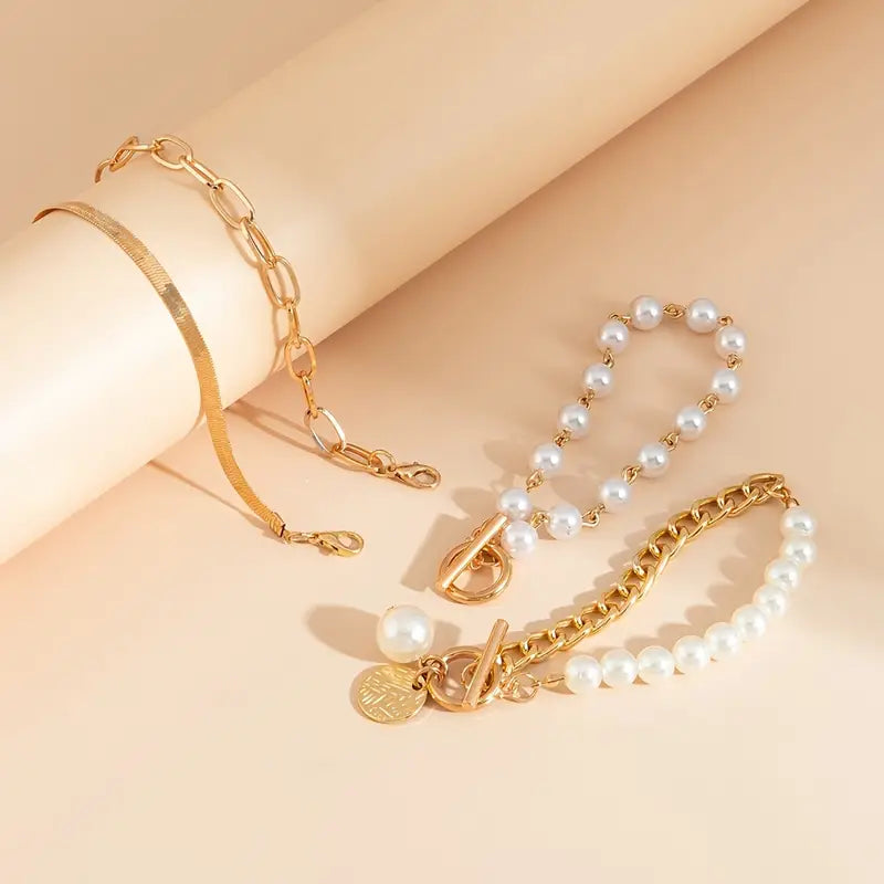 Reyes | Conjunto de pulseras de perlas en capas
