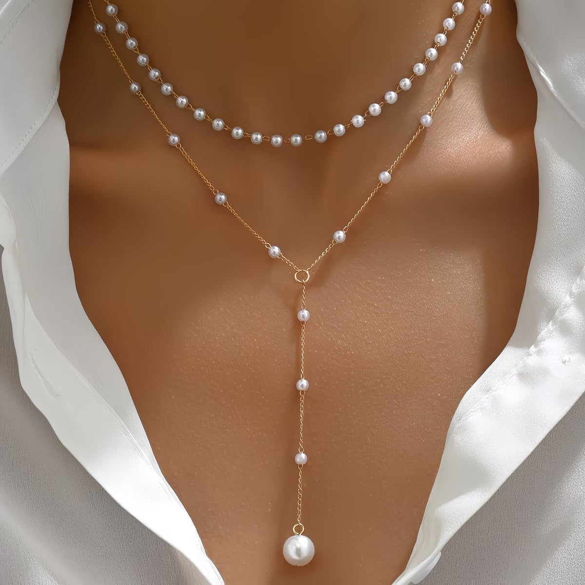 Irene | Collar con perlas graduales