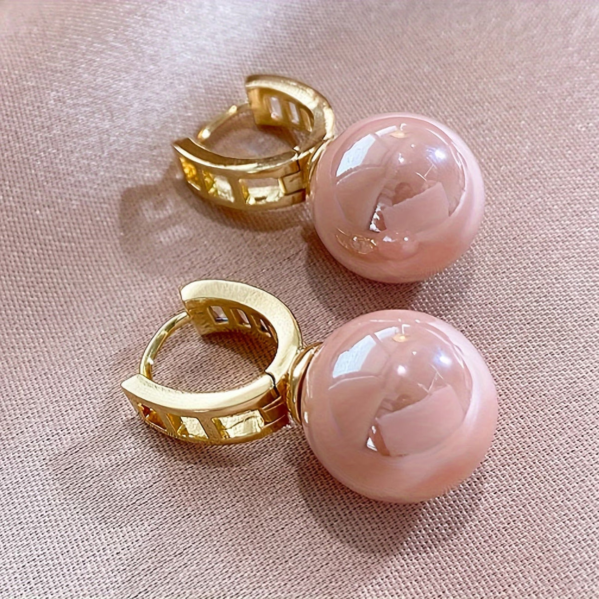 Rosalía | Pendientes con perla rosa
