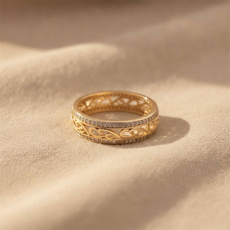 Casilda | Anillo de filigrana con piedras