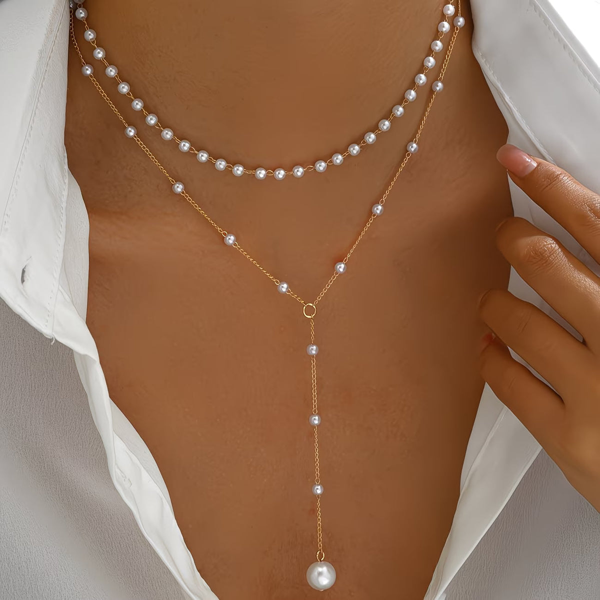 Irene | Collar con perlas graduales