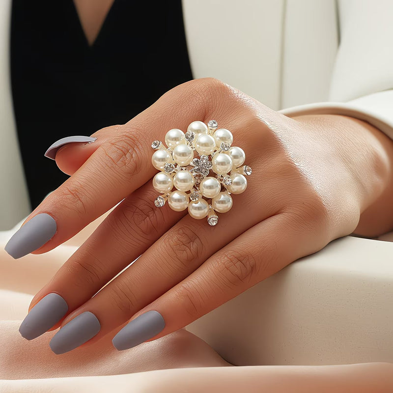 Alba | Anillo ajustable con perlas
