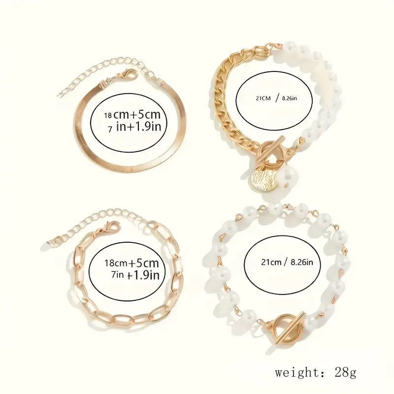 Reyes | Conjunto de pulseras de perlas en capas