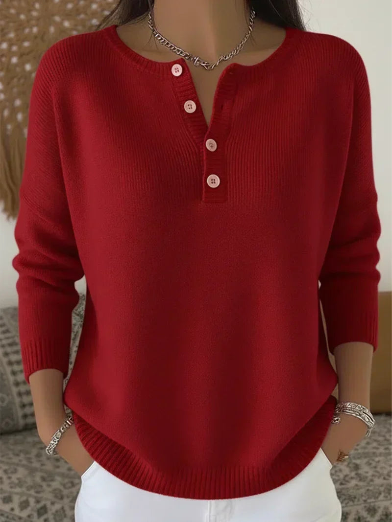 Griselda | Jersey de Punto con Cuello Panadero y Botones