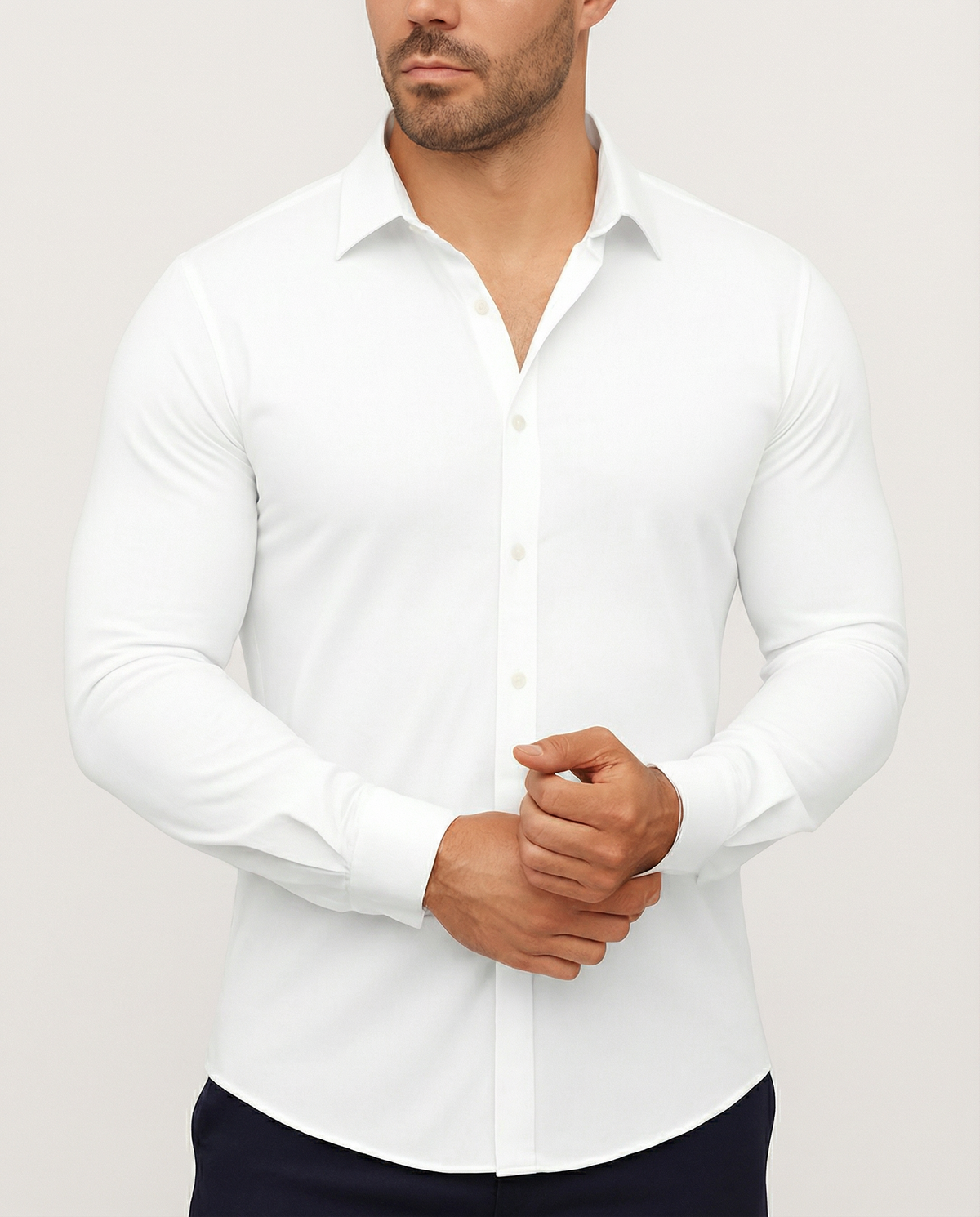 Camisa de Vestir Elástica Entallada